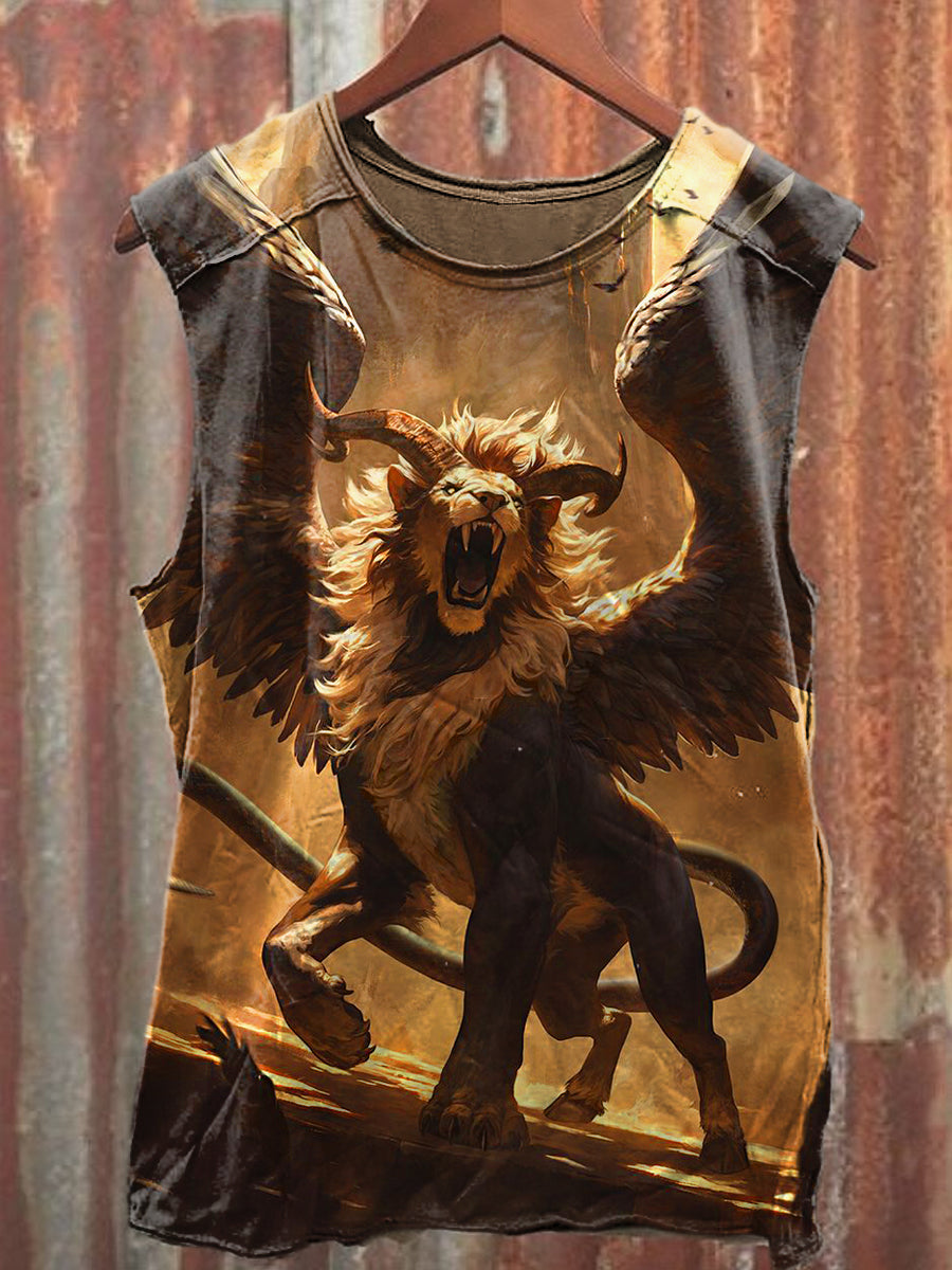 Men's Casual Holy Beast Printed Tank Top