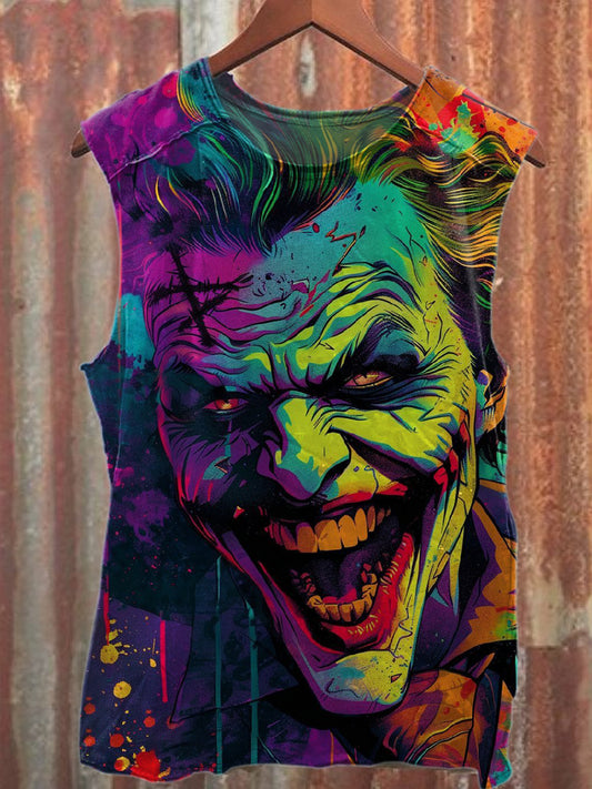 Retro Pop Graffiti Print Casual Cotton Tank Top