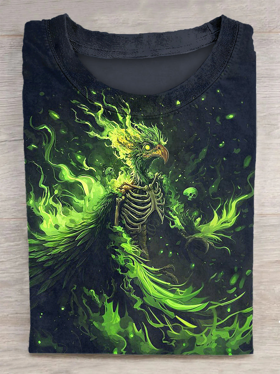 Moltres Printed Vintage Fashion Loose Short Sleeve T-Shirt