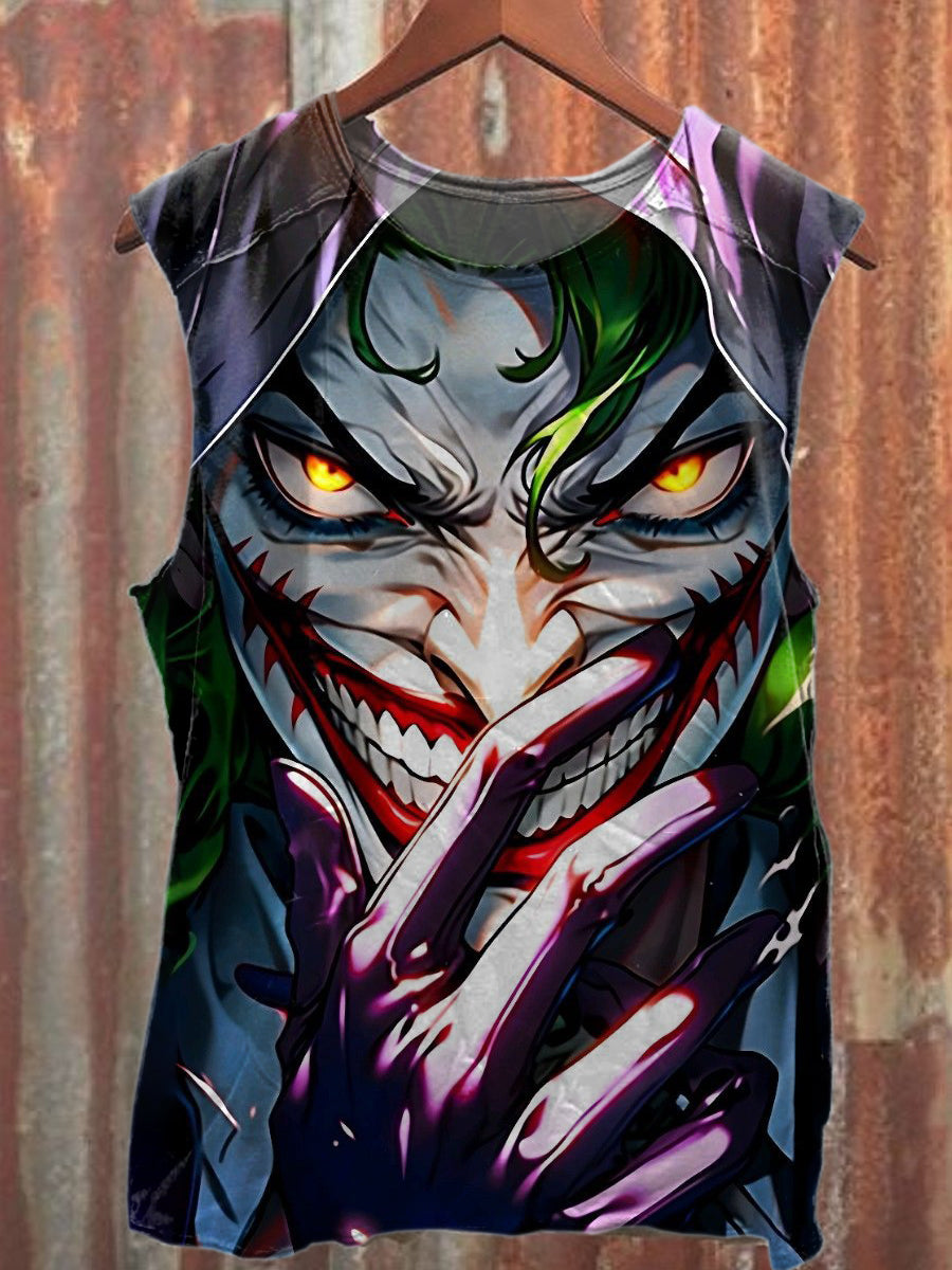 Retro Pop Graffiti Print Casual Cotton Tank Top