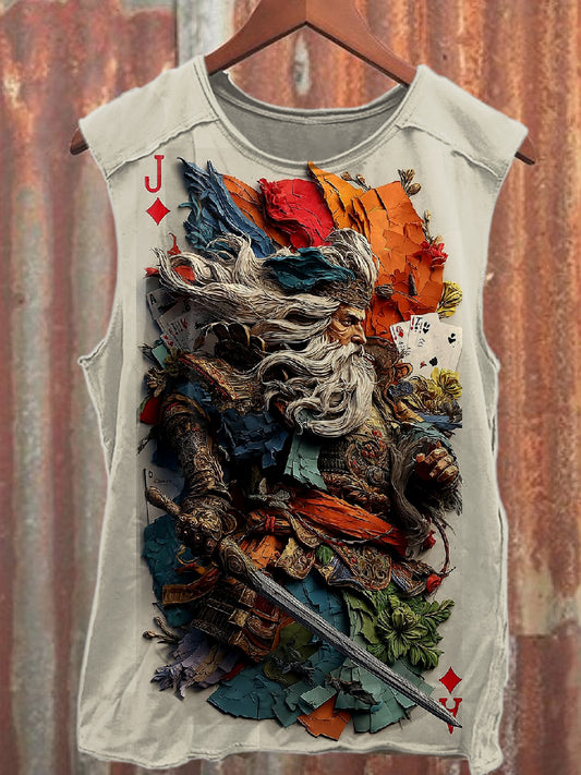 Retro Graffiti Print Casual Cotton Tank Top