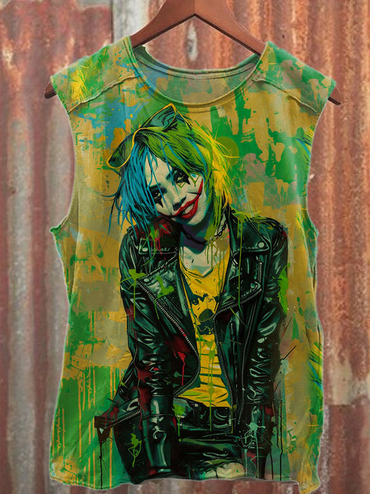 Retro Pop Graffiti Print Casual Cotton Tank Top