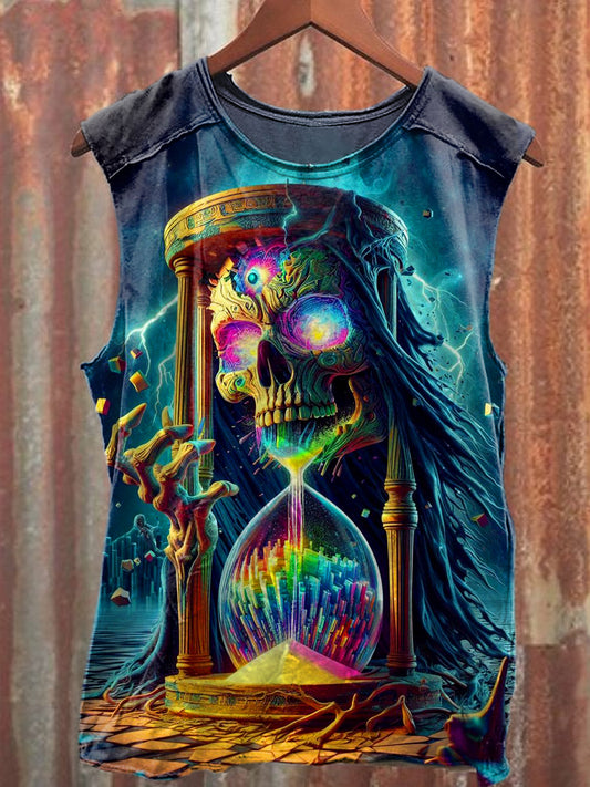 Men's Casual Magical Skull Printed Tank Top