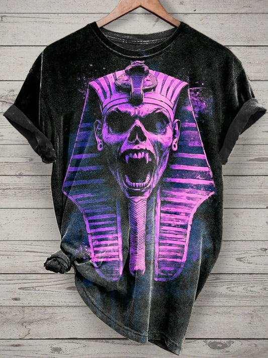 Unisex Roaring Sphinx Printed Vintage Fashion Loose Short Sleeve T-Shirt