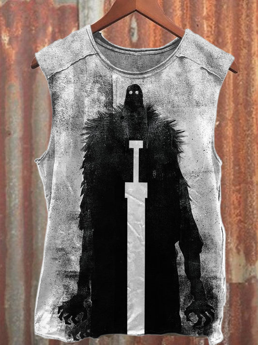 Retro Graffiti Print Casual Cotton Tank Top