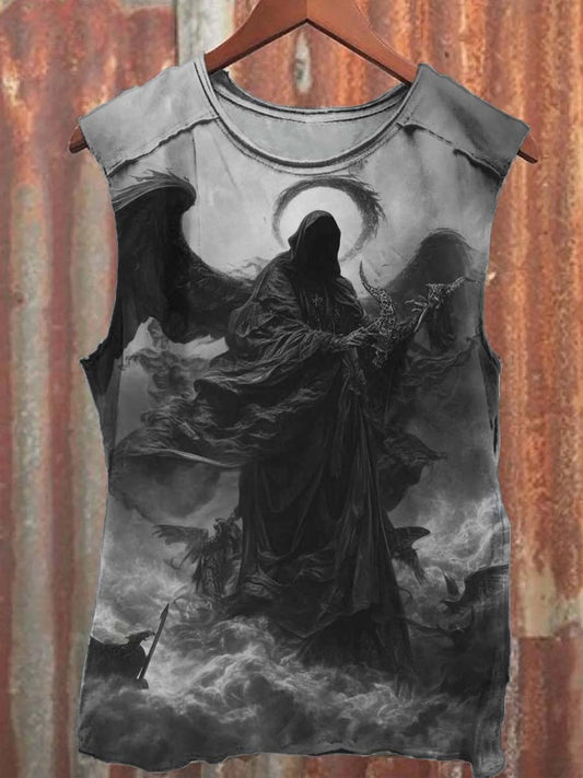 Dark Angel Print Casual Tank Top