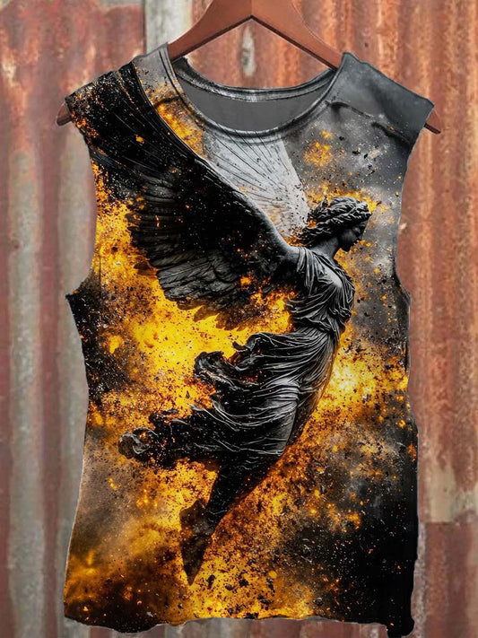 Angel Print Casual Tank Top
