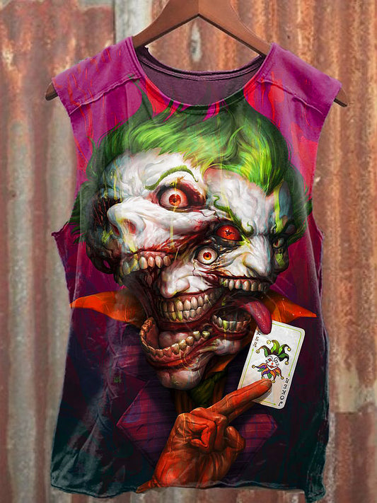 Men's Casual Twisted Joker Printed Tank Top