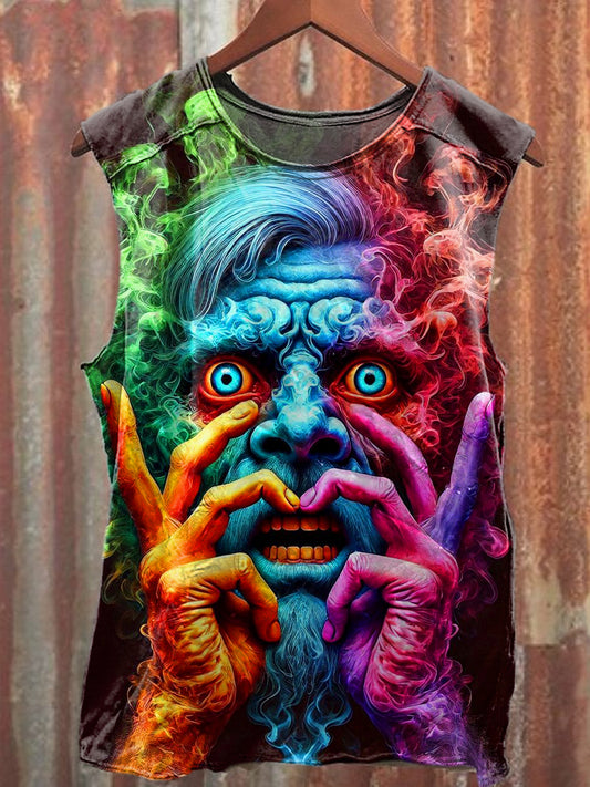 Men's Casual Color Scare Printed Tank Top