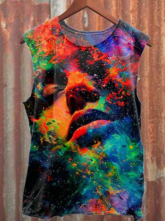 Fantasy Graffiti Print Casual Cotton Tank Top