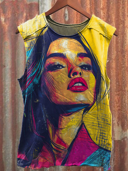 Men's Casual Pop Art Portraits Printed Tank Top