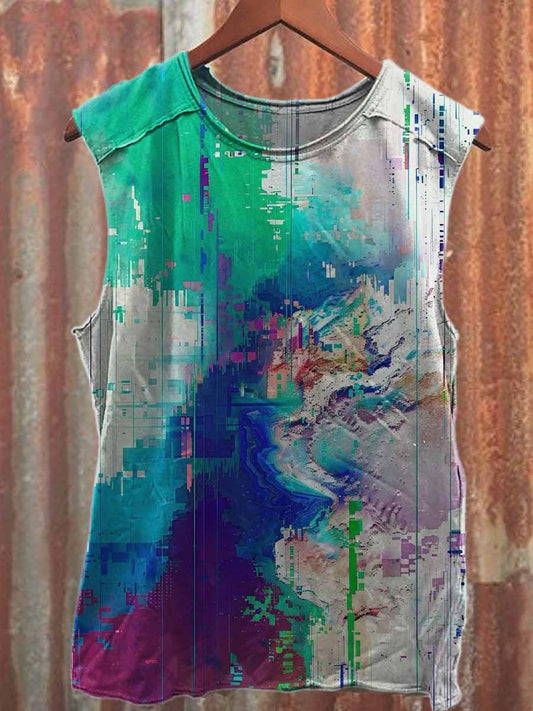Retro Pop Graffiti Print Casual Cotton Tank Top