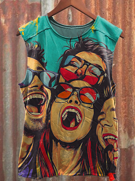 Men's Casual Pop Art Portraits Printed Tank Top