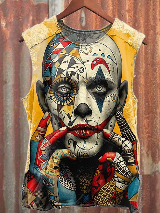 Retro Pop Graffiti Print Casual Cotton Tank Top