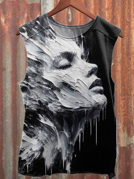 Retro Pop Graffiti Print Casual Cotton Tank Top