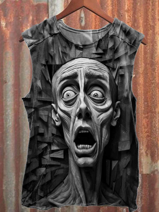 Retro Pop Graffiti Print Casual Cotton Tank Top