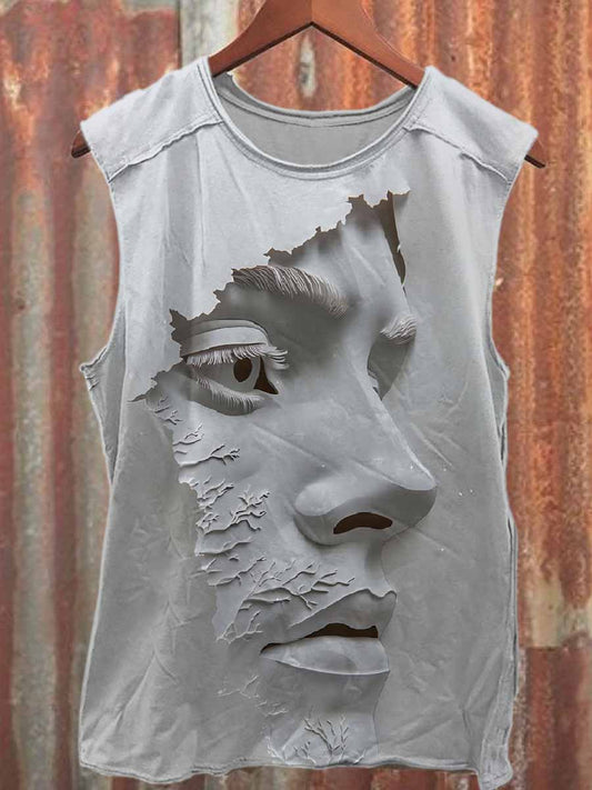 Retro Pop Graffiti Print Casual Cotton Tank Top