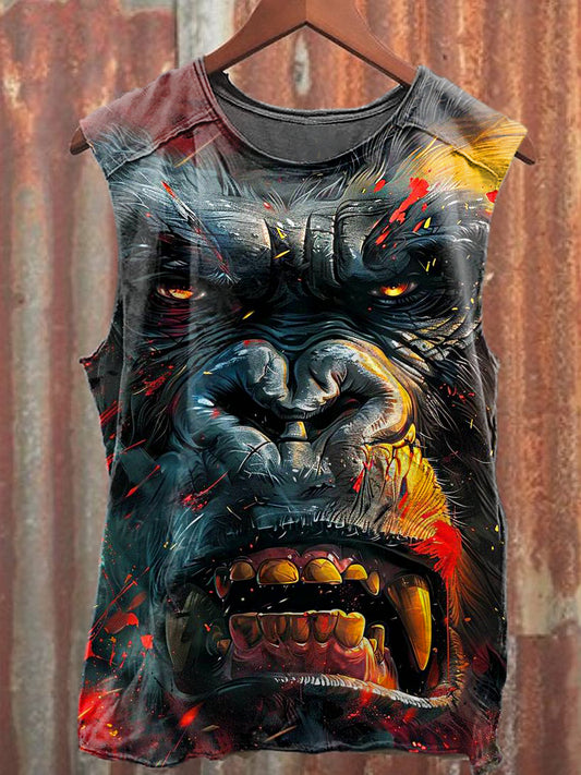 Men's Casual Gorilla Printed Tank Top