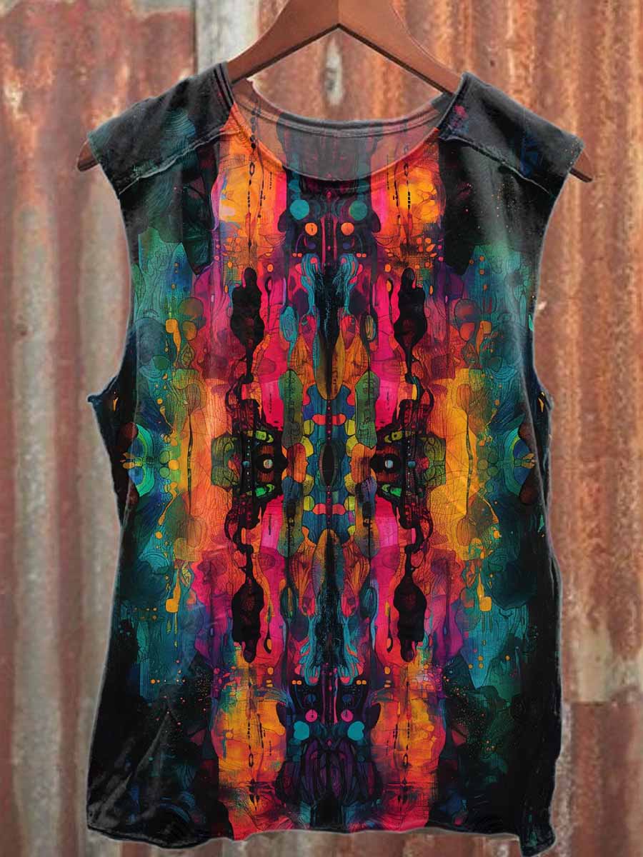 Fantasy Illustration Printed Casual Cotton Tank Top