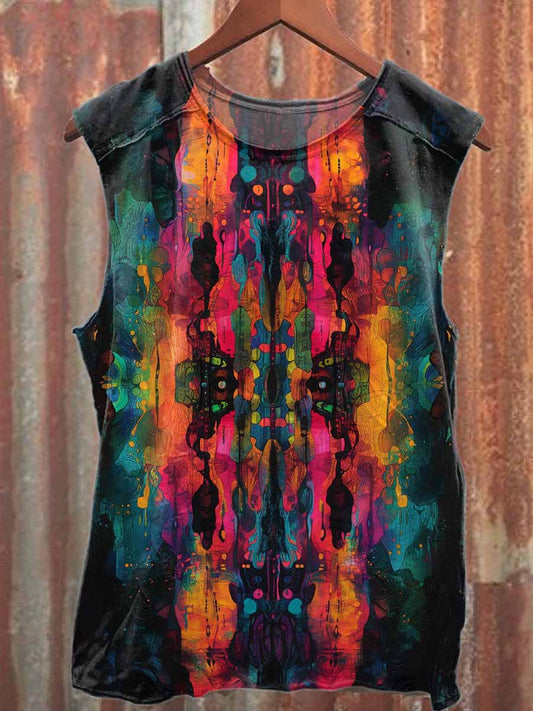 Fantasy Illustration Printed Casual Cotton Tank Top