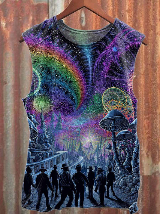 Fantasy Music Festival Printed Casual Cotton Tank Top