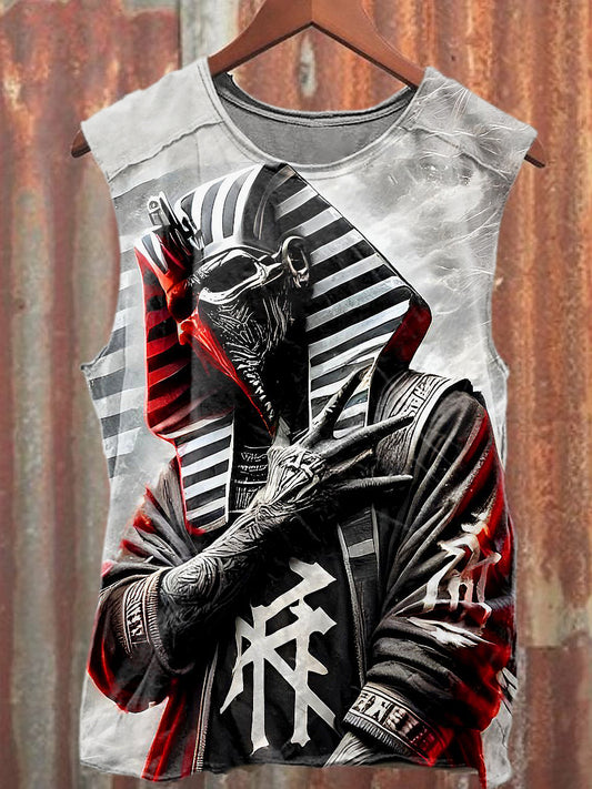 Men's Casual Pharaoh Printed Tank Top