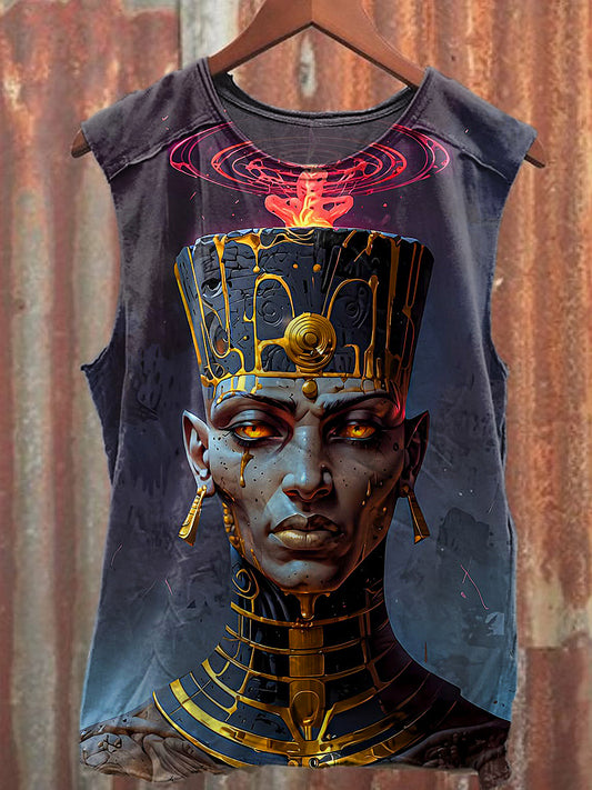 Men's Casual Pharaoh Printed Tank Top
