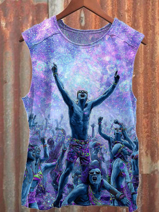 Fantasy Music Festival Printed Casual Cotton Tank Top