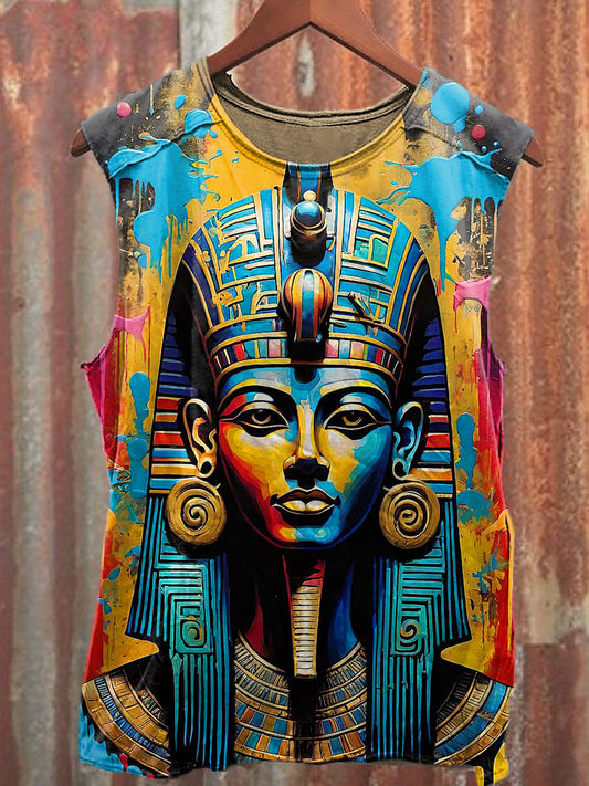 Men's Casual Pharaoh Printed Tank Top