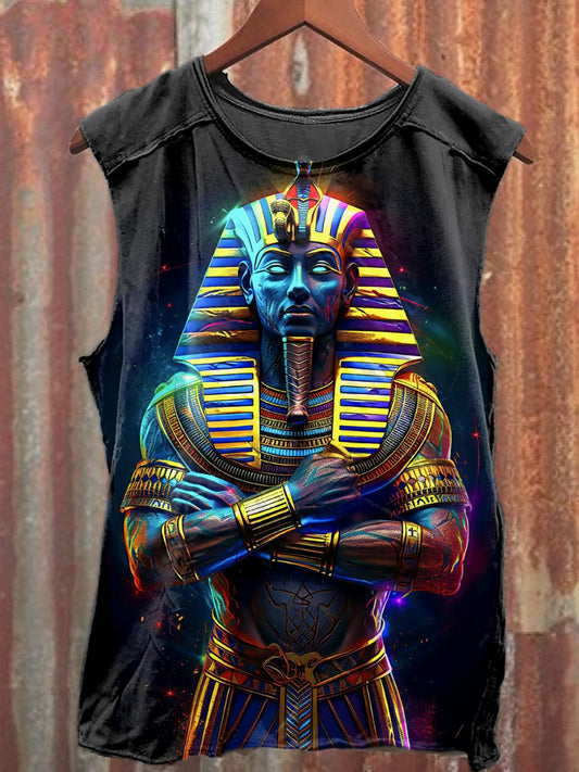 Men's Casual Pharaoh Printed Tank Top