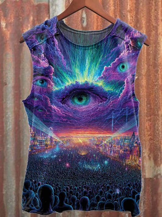 Fantasy Music Festival Printed Casual Cotton Tank Top