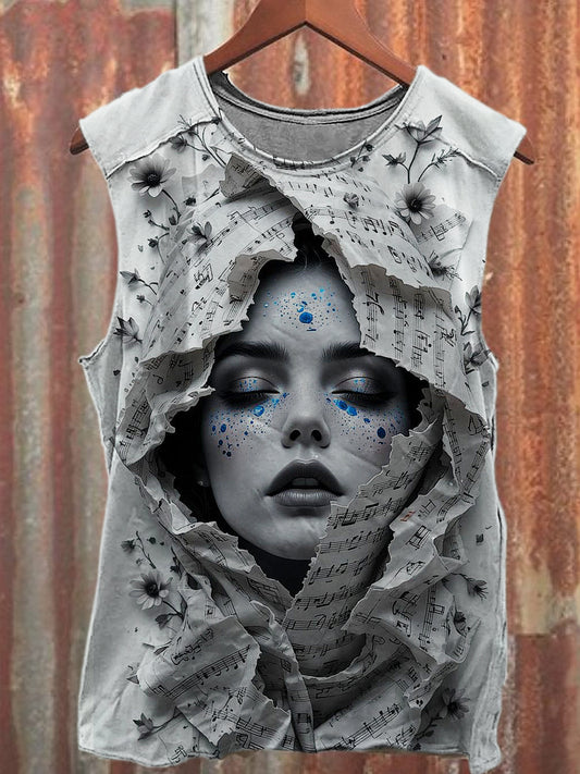 Men's Casual Portrait Printed Tank Top