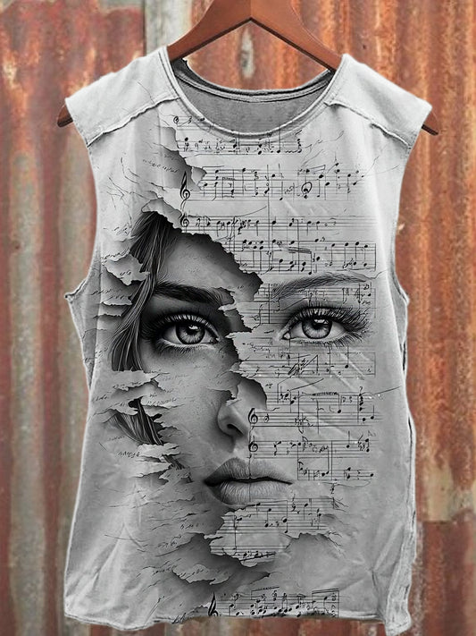 Men's Casual Portrait Printed Tank Top
