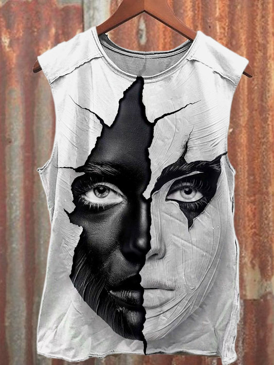 Men's Casual Portrait Printed Tank Top