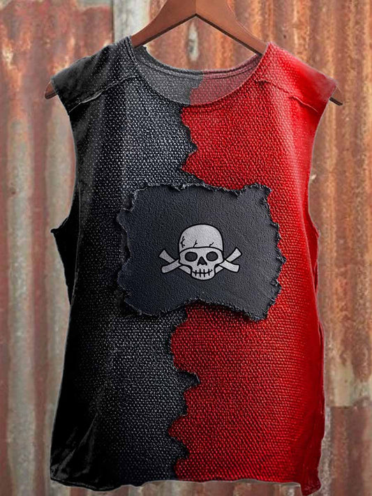 Retro Graffiti Print Casual Cotton Tank Top