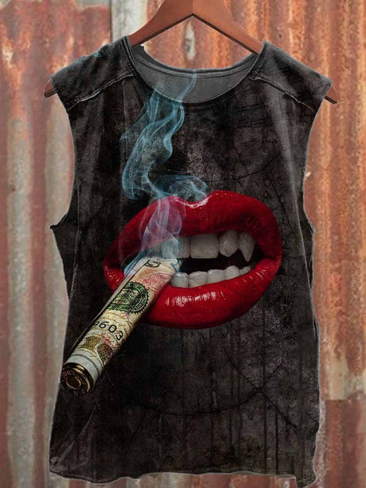 Retro Pop Graffiti Pattern Casual Cotton Tank Top