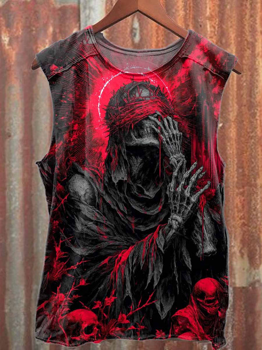 Gorgeous Skull Casual Cotton Tank Top