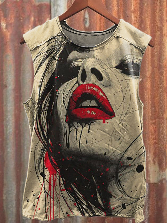 Men's Casual Portrait Printed Tank Top