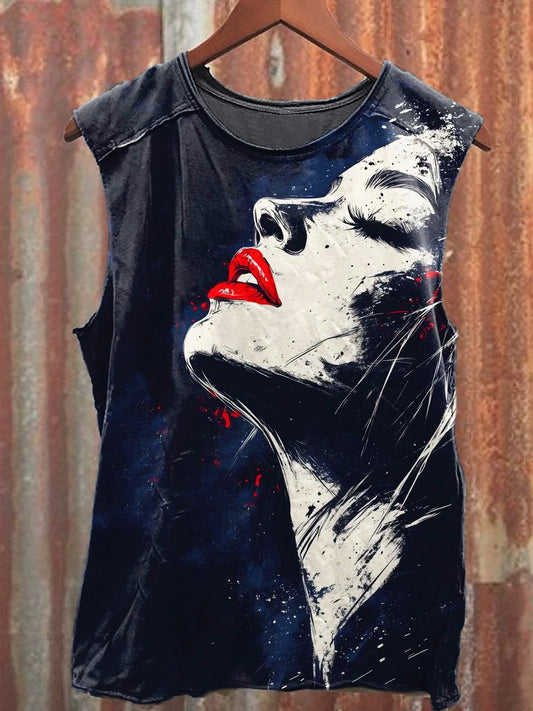 Men's Casual Portrait Printed Tank Top