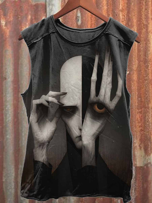 Retro Graffiti Print Casual Cotton Tank Top