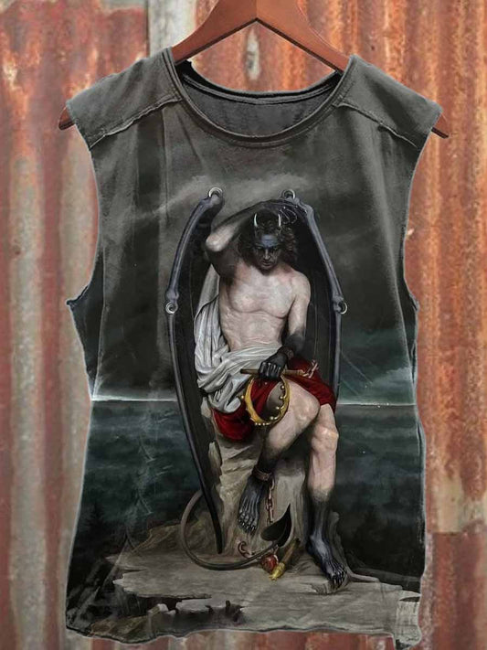 Vintage Printed Casual Cotton Tank Top