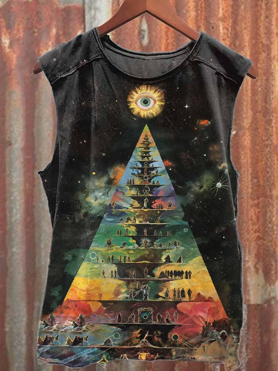 Vintage Printed Casual Cotton Tank Top