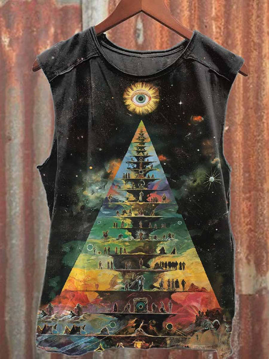 Vintage Printed Casual Cotton Tank Top