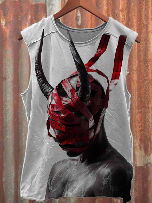 Retro Pop Graffiti Print Casual Cotton Tank Top
