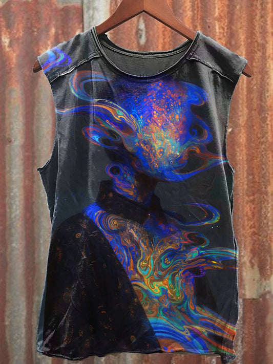 Men's Casual Psychedelic Printed Tank Top