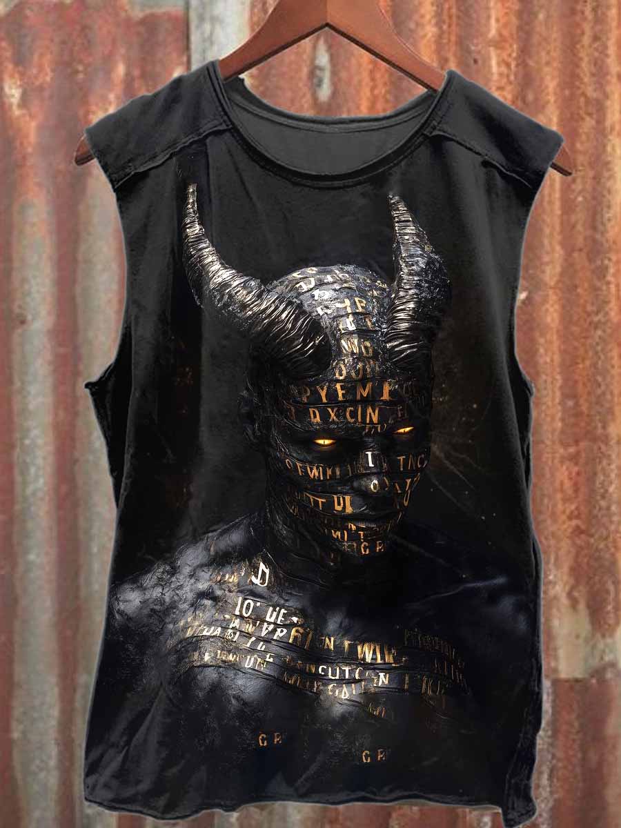 Vintage Pop Printed Casual Cotton Tank Top