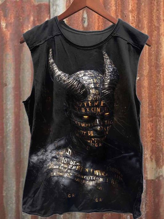Vintage Pop Printed Casual Cotton Tank Top