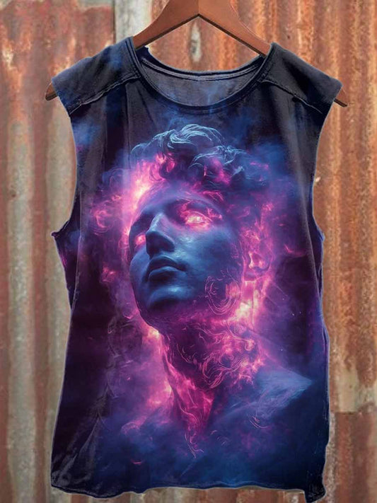 Fantasy Graffiti Print Casual Cotton Tank Top