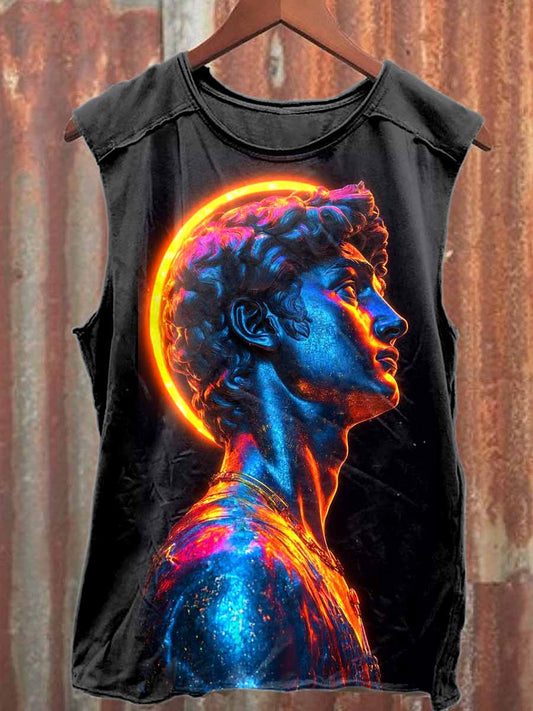 Fantasy Graffiti Print Casual Cotton Tank Top
