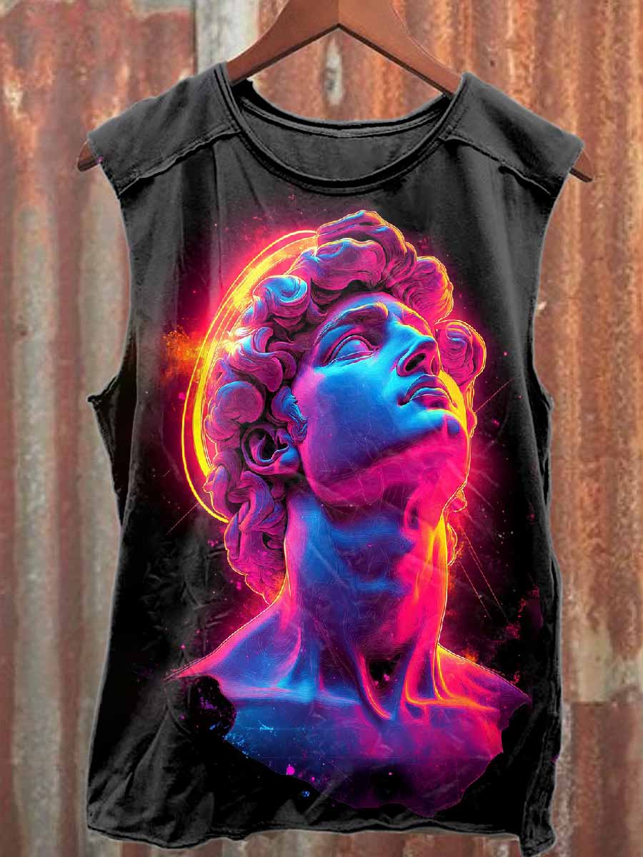 Fantasy Graffiti Print Casual Cotton Tank Top